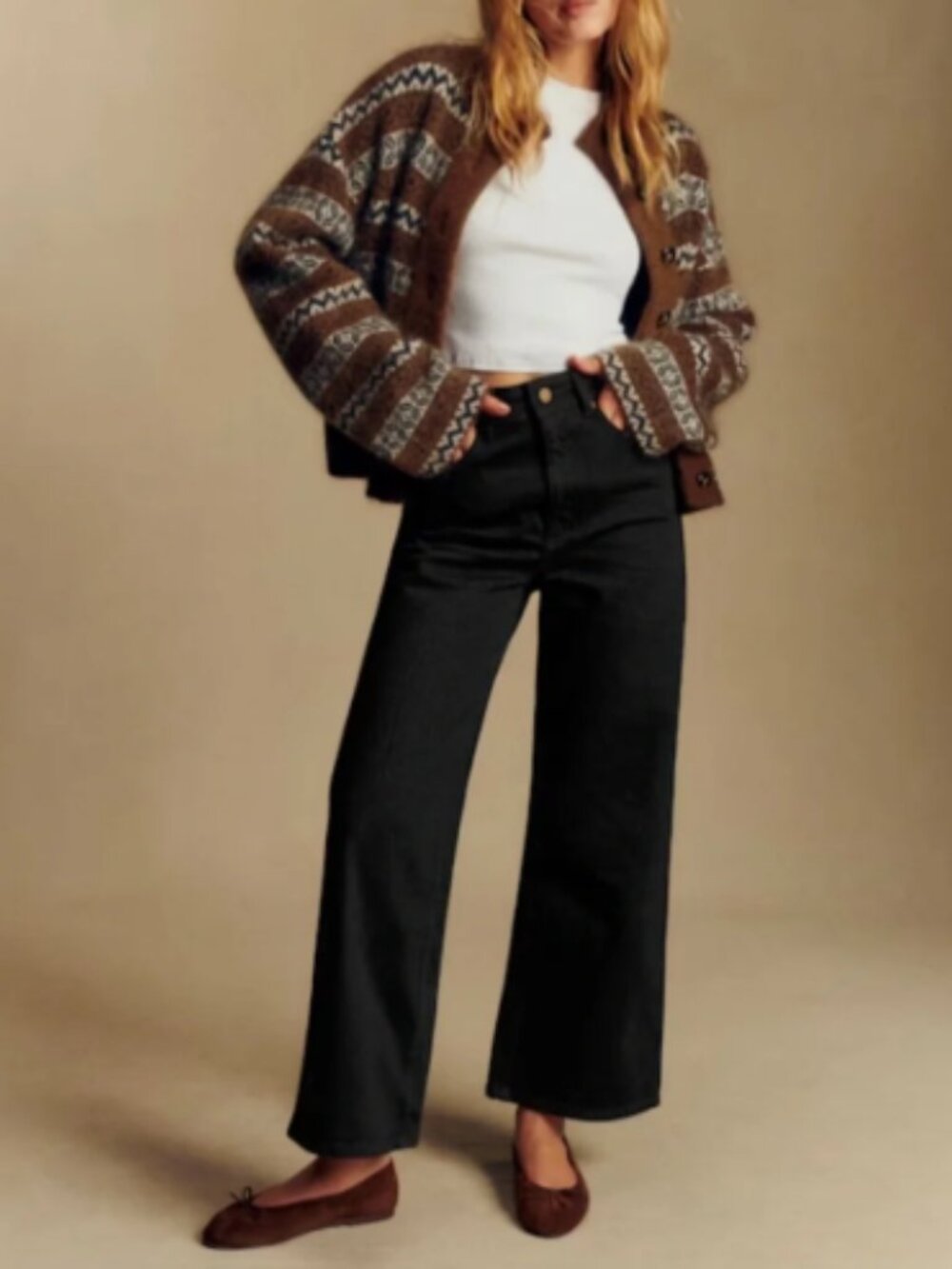 Sezane Black Le Crop Denim